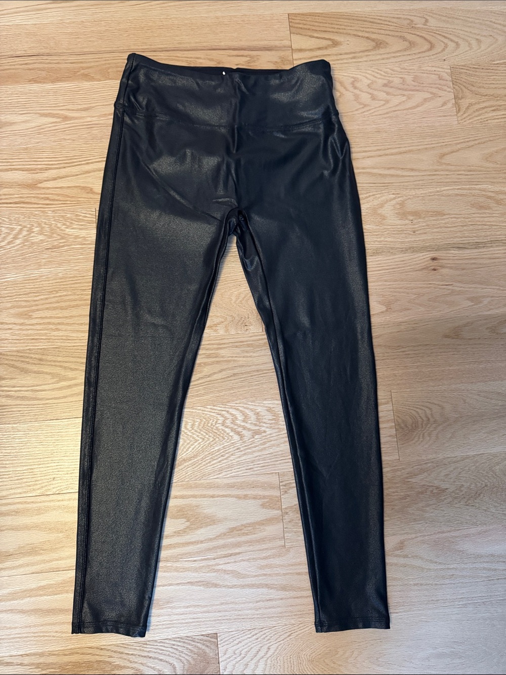 High-Rise Black Faux Leather Leggings